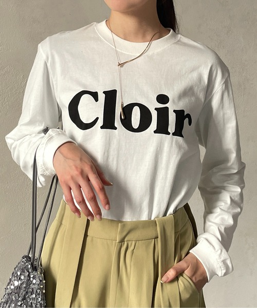 Thevon(ゼボン)の「CloirロゴプリントロングTシャツ(Tシャツ/カットソー・レディース・オフホワイト/ブラック・FREE)」の2枚目の写真