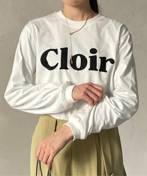 Thevon(ゼボン)の「CloirロゴプリントロングTシャツ(Tシャツ/カットソー・レディース・オフホワイト/ブラック・FREE)」の8枚目の写真