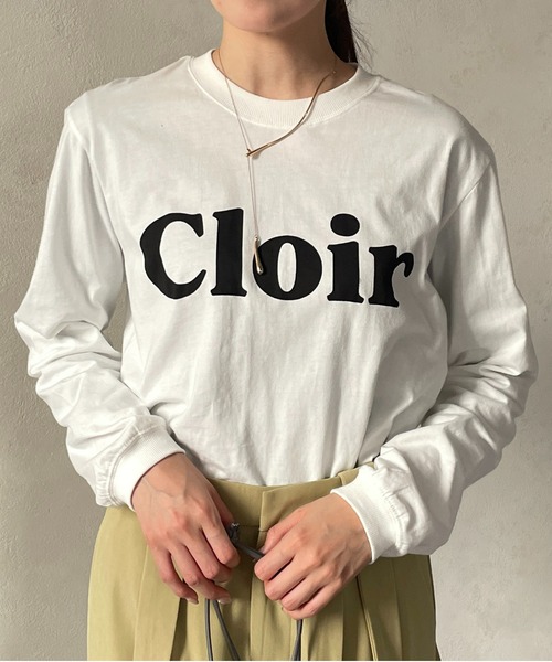 Thevon(ゼボン)の「CloirロゴプリントロングTシャツ(Tシャツ/カットソー・レディース・オフホワイト/ブラック・FREE)」の5枚目の写真