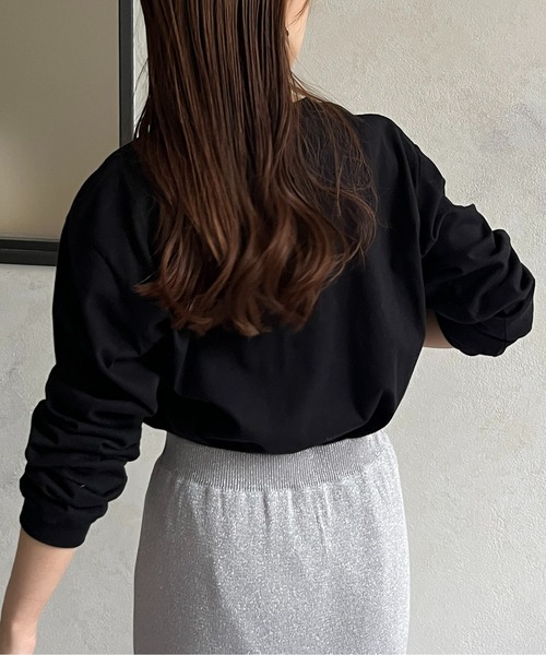 Thevon(ゼボン)の「CloirロゴプリントロングTシャツ(Tシャツ/カットソー・レディース・オフホワイト/ブラック・FREE)」の14枚目の写真