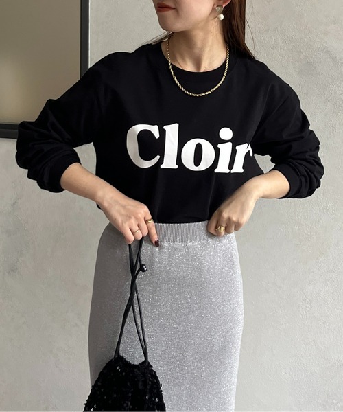 Thevon(ゼボン)の「CloirロゴプリントロングTシャツ(Tシャツ/カットソー・レディース・オフホワイト/ブラック・FREE)」の12枚目の写真