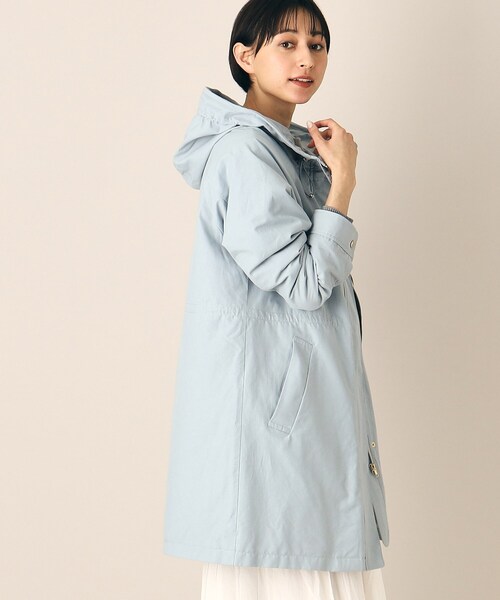 Dessin（デッサン）の「◆【チェック柄ライナー付き・洗える】フーデッドコート（S～L）（その他アウター・レディース・サックスブルー/ナチュラル/ベージュ/ネイビー・03/01/02）」の9枚目の写真