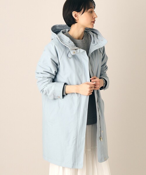 Dessin（デッサン）の「◆【チェック柄ライナー付き・洗える】フーデッドコート（S～L）（その他アウター・レディース・サックスブルー/ナチュラル/ベージュ/ネイビー・03/01/02）」の10枚目の写真