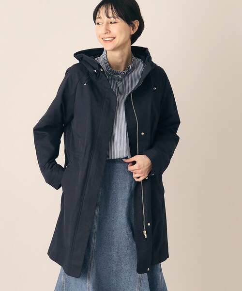 Dessin（デッサン）の「◆【チェック柄ライナー付き・洗える】フーデッドコート（S～L）（その他アウター・レディース・サックスブルー/ナチュラル/ベージュ/ネイビー・03/01/02）」の13枚目の写真