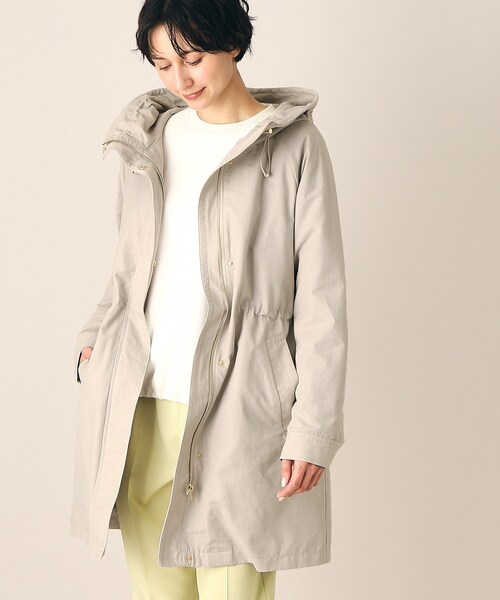 Dessin（デッサン）の「◆【チェック柄ライナー付き・洗える】フーデッドコート（S～L）（その他アウター・レディース・サックスブルー/ナチュラル/ベージュ/ネイビー・03/01/02）」の18枚目の写真