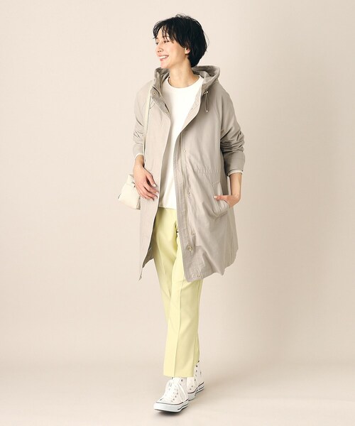 Dessin（デッサン）の「◆【チェック柄ライナー付き・洗える】フーデッドコート（S～L）（その他アウター・レディース・サックスブルー/ナチュラル/ベージュ/ネイビー・03/01/02）」の19枚目の写真