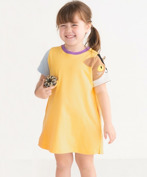 ami amie（アミアミ）の「ねこニット袖ワンピース（ワンピース・キッズ・イエロー/パープル・130cm/120cm/110cm/100cm）」の2枚目の写真