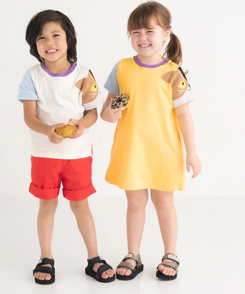 ami amie（アミアミ）の「ねこニット袖ワンピース（ワンピース・キッズ・イエロー/パープル・130cm/120cm/110cm/100cm）」の7枚目の写真