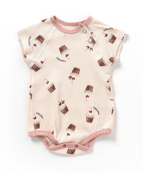apres les cours（アプレレクール）の「おやつ柄ボディースーツ（ロンパース・キッズ・アイボリー/ピンク・80/70）」の10枚目の写真