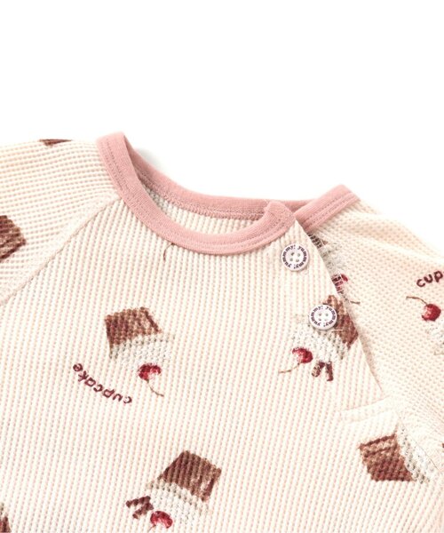 apres les cours（アプレレクール）の「おやつ柄ボディースーツ（ロンパース・キッズ・アイボリー/ピンク・80/70）」の13枚目の写真