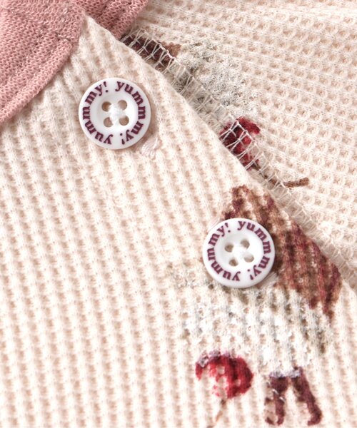 apres les cours（アプレレクール）の「おやつ柄ボディースーツ（ロンパース・キッズ・アイボリー/ピンク・80/70）」の14枚目の写真