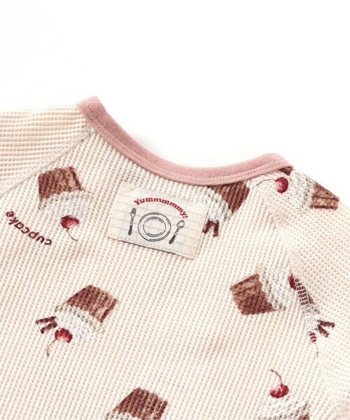 apres les cours（アプレレクール）の「おやつ柄ボディースーツ（ロンパース・キッズ・アイボリー/ピンク・80/70）」の15枚目の写真