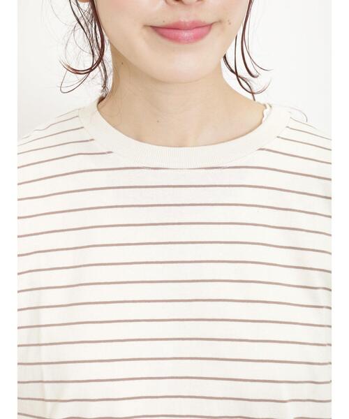 Samansa Mos2(サマンサ モスモス)の「柄アソートロングスリーブTシャツ(Tシャツ/カットソー・レディース・ベージュ/オフホワイト/ブラック/モカ・F)」の6枚目の写真