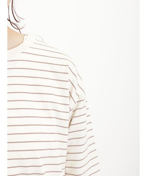 Samansa Mos2(サマンサ モスモス)の「柄アソートロングスリーブTシャツ(Tシャツ/カットソー・レディース・ベージュ/オフホワイト/ブラック/モカ・F)」の7枚目の写真