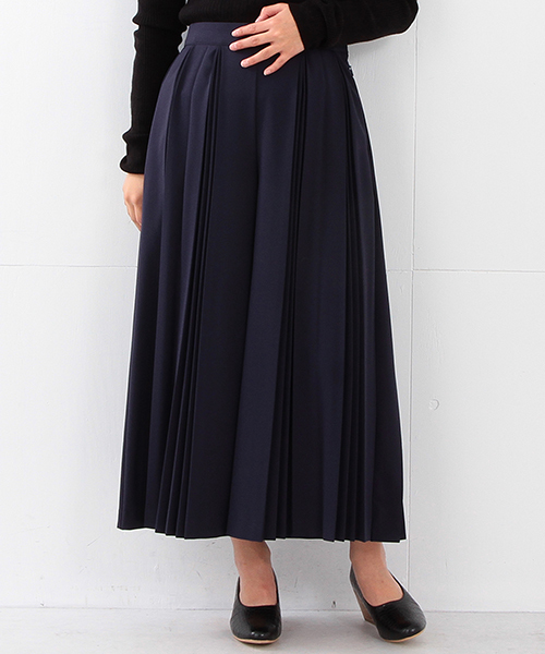 Ray BEAMS（レイビームス）の「■Ray BEAMS / プリーツフレアー ワイドパンツ（その他パンツ・レディース・イエロー系その他/ネイビー・1/0）」の2枚目の写真