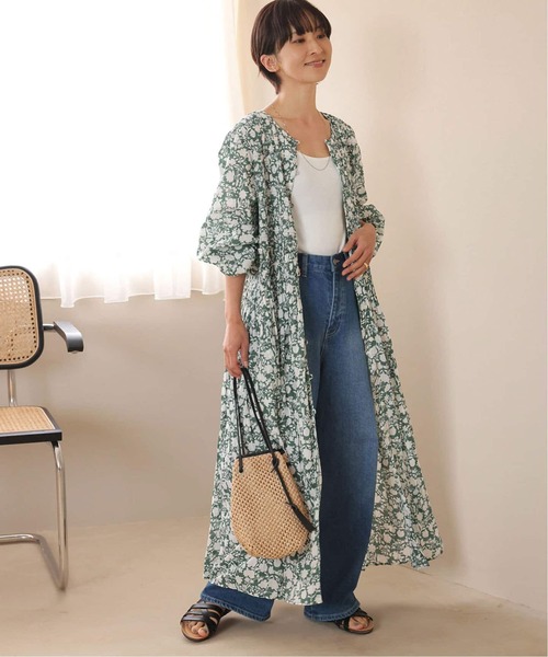 JOURNAL STANDARD relume（ジャーナルスタンダード　レリューム）の「《追加》コットンボイルクリンクルシャーリングワンピース（ワンピース・レディース・グリーン/ブラック系その他/ブラック/ブルー・FREE）」の9枚目の写真