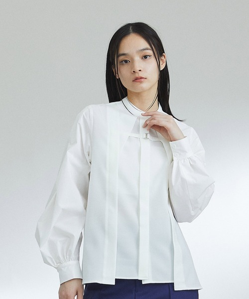 United Tokyo タックレイヤータフタコンビブラウス｜ウォッシャブル セール】タックレイヤータフタコンビブラウス｜ウォッシャブル
