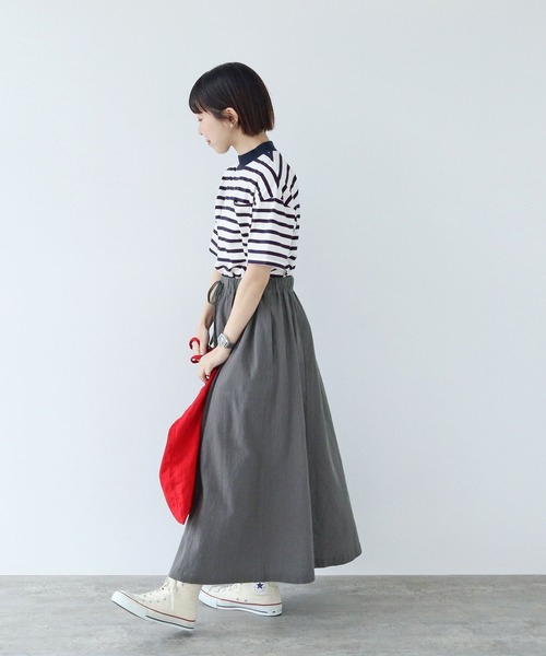 PAR ICI（パーリッシィ）の「マルチボーダー 半袖Tシャツ（Tシャツ/カットソー・レディース・ピンク/ホワイト/ブルー・FREE）」の6枚目の写真