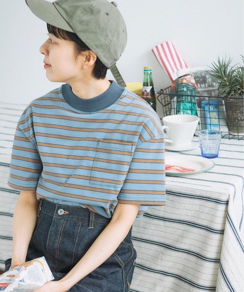 PAR ICI（パーリッシィ）の「マルチボーダー 半袖Tシャツ（Tシャツ/カットソー・レディース・ピンク/ホワイト/ブルー・FREE）」の17枚目の写真