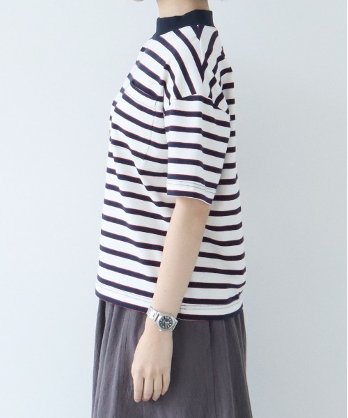 PAR ICI（パーリッシィ）の「マルチボーダー 半袖Tシャツ（Tシャツ/カットソー・レディース・ピンク/ホワイト/ブルー・FREE）」の9枚目の写真