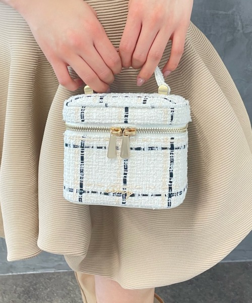 eimy ribbon ツイードミニバニティーバッグ(F WHITE): BAG / GOODS