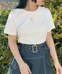 ネコ刺繍Tシャツ