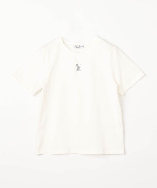 NICOLE CLUB(ニコル クラブ)の「ネコ刺繍Tシャツ(Tシャツ/カットソー・レディース・グレー系/ホワイト系/オフホワイト/ブラック・FREE)」の21枚目の写真