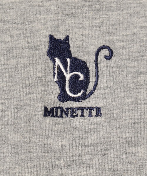 NICOLE CLUB(ニコル クラブ)の「ネコ刺繍Tシャツ(Tシャツ/カットソー・レディース・グレー系/ホワイト系/オフホワイト/ブラック・FREE)」の7枚目の写真