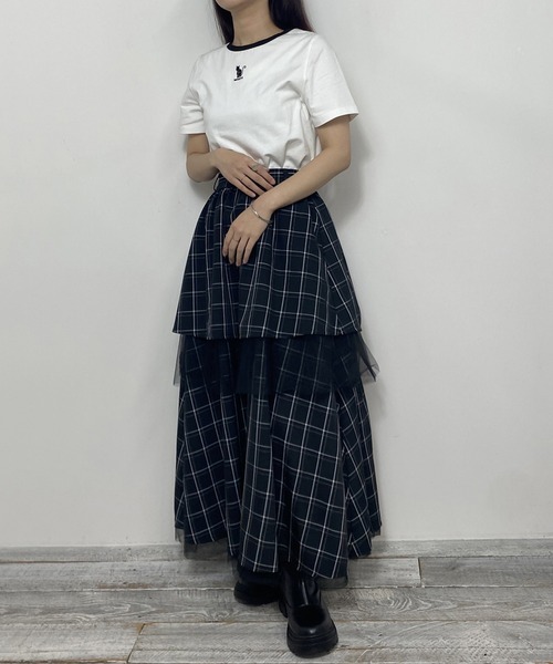NICOLE CLUB(ニコル クラブ)の「ネコ刺繍Tシャツ(Tシャツ/カットソー・レディース・グレー系/ホワイト系/オフホワイト/ブラック・FREE)」の15枚目の写真