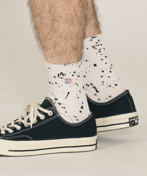 SILAS(サイラス)の「SPUTTERING SOCKS(ソックス/靴下・メンズ・ブラック/ホワイト/ライトグリーン・ONE SIZE)」の5枚目の写真