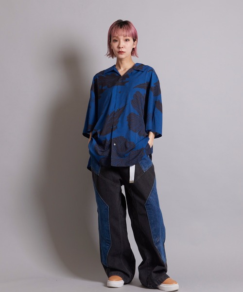 デニム・ジーパン CPGN STUDIO mixed cut wide denim pants 4FT003 CPGN STUDIO mixed cut wide denim pants 4FT003 (CPGN