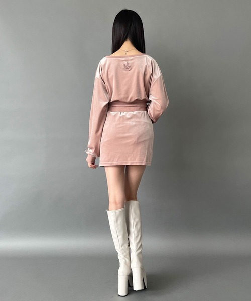 DearMyLoveMillor(ディアマイラブミラー)の「エンボスロゴベロアセットアップ(ワンピース・レディース・ベビーピンク/ブラック・MEDIUM/LARGE/LL/3L)」の11枚目の写真