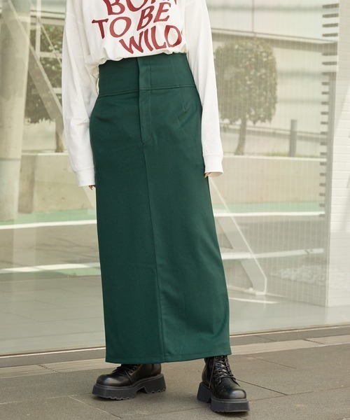 byYOUANCE（バイユアンス）の「ハイウエストタイトロングスカート（スカート・レディース・グリーン/ピンク/オレンジ/ブラック/サックスブルー/アイボリー/イエロー・FREE）」の8枚目の写真