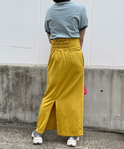 byYOUANCE（バイユアンス）の「ハイウエストタイトロングスカート（スカート・レディース・グリーン/ピンク/オレンジ/ブラック/サックスブルー/アイボリー/イエロー・FREE）」の19枚目の写真