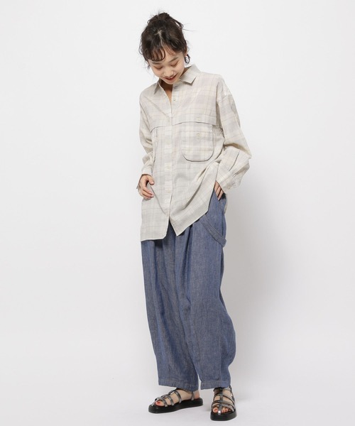 niko and...(ニコアンド)の「フィッシングチェックシアーシャツ(シャツ/ブラウス・レディース・ライトブルー/アイボリー/オレンジ・FREE)」の19枚目の写真