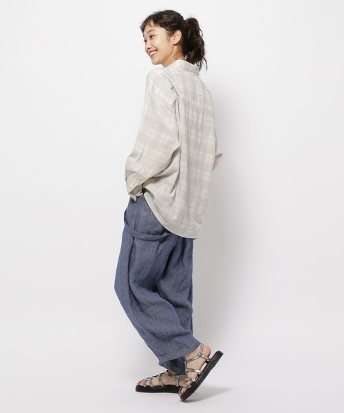 niko and...(ニコアンド)の「フィッシングチェックシアーシャツ(シャツ/ブラウス・レディース・ライトブルー/アイボリー/オレンジ・FREE)」の20枚目の写真