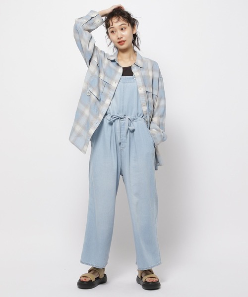 niko and...(ニコアンド)の「フィッシングチェックシアーシャツ(シャツ/ブラウス・レディース・ライトブルー/アイボリー/オレンジ・FREE)」の22枚目の写真