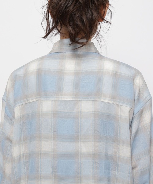 niko and...(ニコアンド)の「フィッシングチェックシアーシャツ(シャツ/ブラウス・レディース・ライトブルー/アイボリー/オレンジ・FREE)」の16枚目の写真