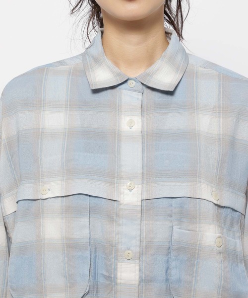niko and...(ニコアンド)の「フィッシングチェックシアーシャツ(シャツ/ブラウス・レディース・ライトブルー/アイボリー/オレンジ・FREE)」の17枚目の写真