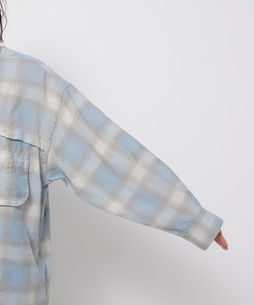 niko and...(ニコアンド)の「フィッシングチェックシアーシャツ(シャツ/ブラウス・レディース・ライトブルー/アイボリー/オレンジ・FREE)」の18枚目の写真