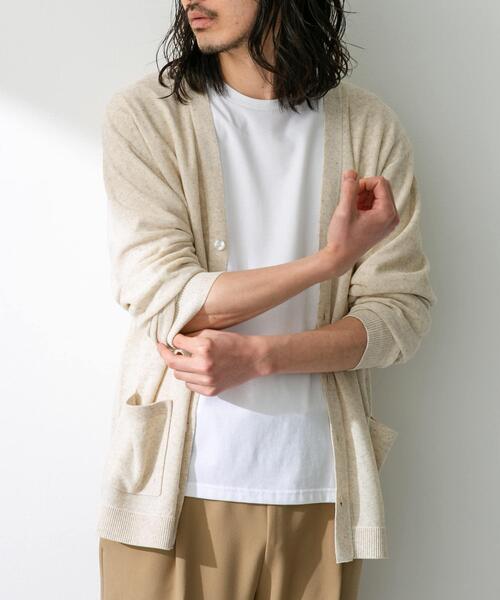 URBAN RESEARCH Sonny Label（アーバンリサーチサニーレーベル）の「『洗濯可』リネン混Vネックニットカーディガン（カーディガン/ボレロ・メンズ・オレンジ/ネイビー/オフホワイト/グリーン・MEDIUM/LARGE）」の5枚目の写真