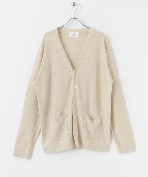 URBAN RESEARCH Sonny Label（アーバンリサーチサニーレーベル）の「『洗濯可』リネン混Vネックニットカーディガン（カーディガン/ボレロ・メンズ・オレンジ/ネイビー/オフホワイト/グリーン・MEDIUM/LARGE）」の9枚目の写真