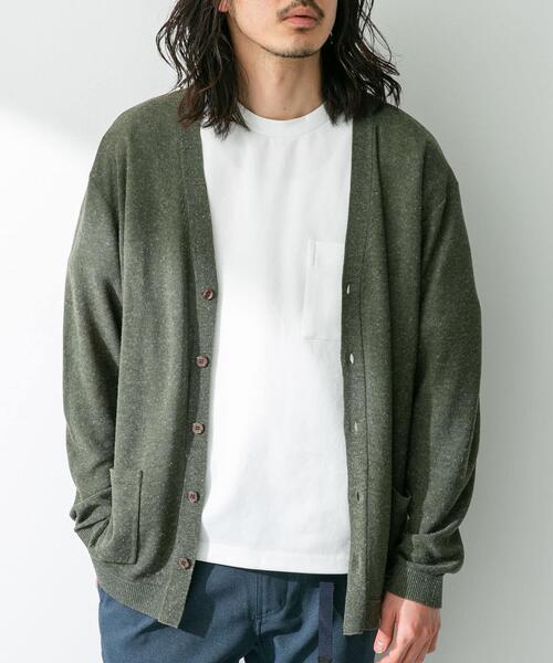 URBAN RESEARCH Sonny Label（アーバンリサーチサニーレーベル）の「『洗濯可』リネン混Vネックニットカーディガン（カーディガン/ボレロ・メンズ・オレンジ/ネイビー/オフホワイト/グリーン・MEDIUM/LARGE）」の12枚目の写真