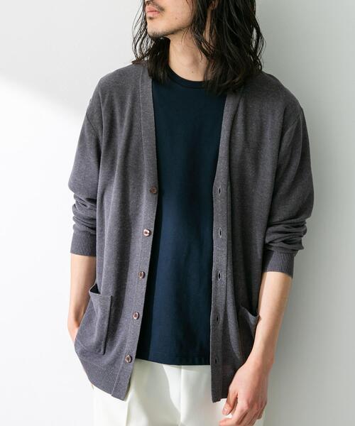 URBAN RESEARCH Sonny Label（アーバンリサーチサニーレーベル）の「『洗濯可』リネン混Vネックニットカーディガン（カーディガン/ボレロ・メンズ・オレンジ/ネイビー/オフホワイト/グリーン・MEDIUM/LARGE）」の20枚目の写真