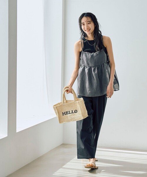 coen（コーエン）の「ヒョウ柄ジャガードシアーキャミトップス（キャミソール・レディース・モカ/ダークグレー・FREE）」の19枚目の写真