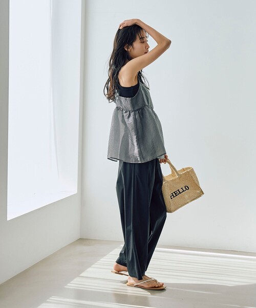 coen（コーエン）の「ヒョウ柄ジャガードシアーキャミトップス（キャミソール・レディース・モカ/ダークグレー・FREE）」の21枚目の写真