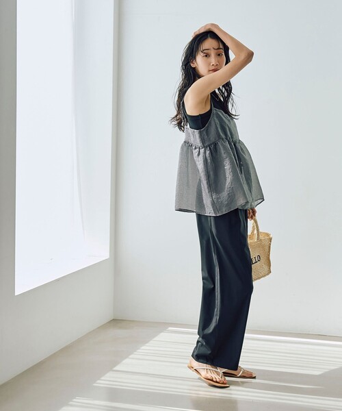 coen（コーエン）の「ヒョウ柄ジャガードシアーキャミトップス（キャミソール・レディース・モカ/ダークグレー・FREE）」の22枚目の写真