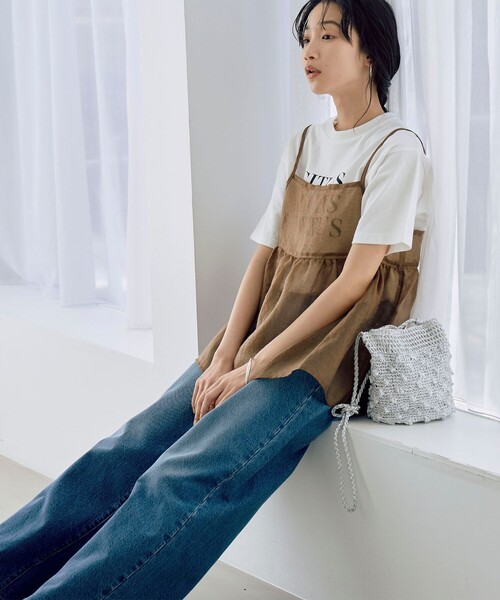 coen（コーエン）の「ヒョウ柄ジャガードシアーキャミトップス（キャミソール・レディース・モカ/ダークグレー・FREE）」の14枚目の写真