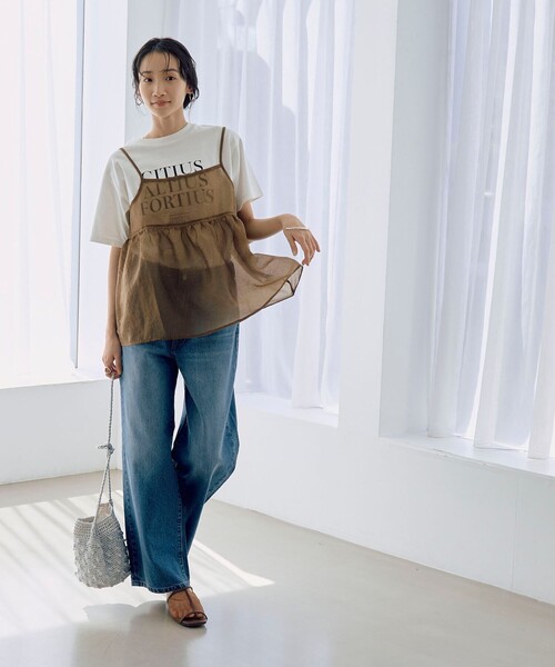 coen（コーエン）の「ヒョウ柄ジャガードシアーキャミトップス（キャミソール・レディース・モカ/ダークグレー・FREE）」の15枚目の写真