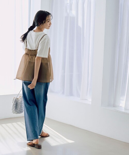 coen（コーエン）の「ヒョウ柄ジャガードシアーキャミトップス（キャミソール・レディース・モカ/ダークグレー・FREE）」の17枚目の写真